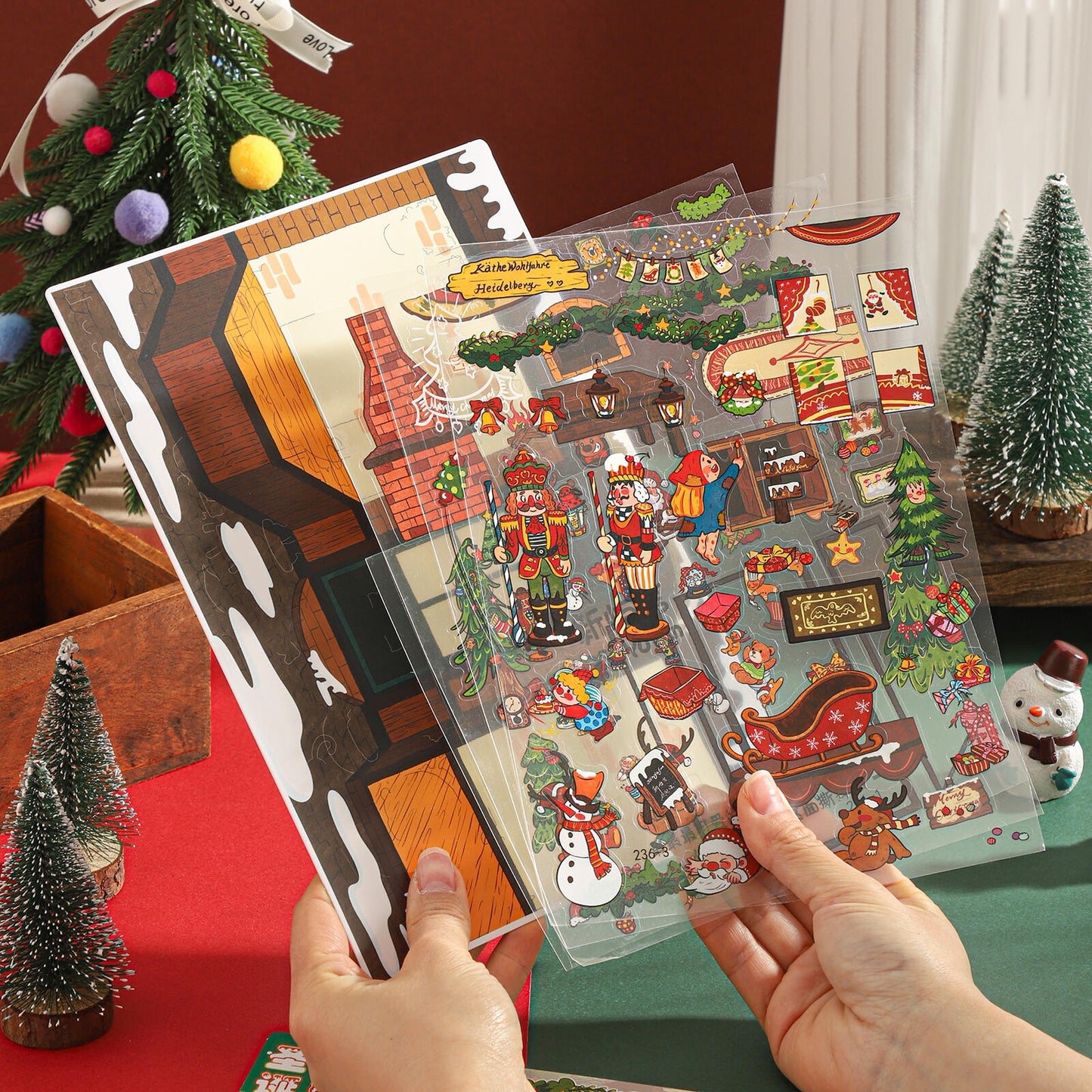 A Cozy Christmas 3D Sticker | 3 Cute Miniature Scenes