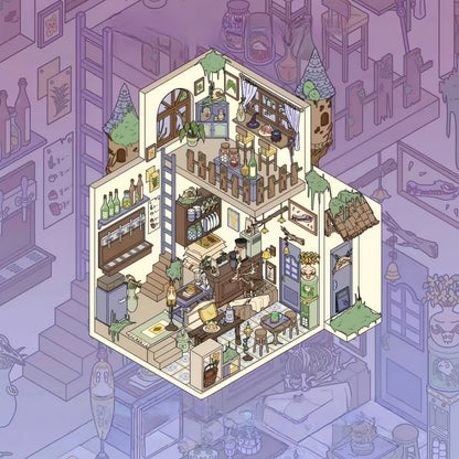 Simulation Management 3D Sticker | 4 Cute Miniature Scenes