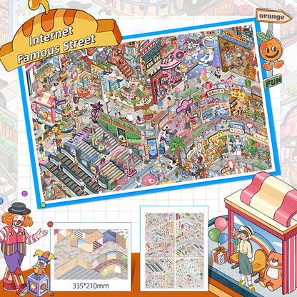 City Moments 3D Sticker | 2 Cute Miniature Scenes