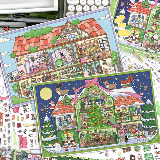 Dreamy House 3D Sticker | 2 Cute Miniature Scenes