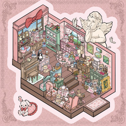 Retro Doll Shop 3D Sticker