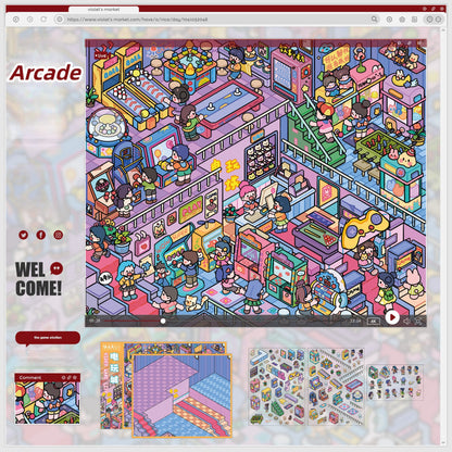 Old Days 3D Sticker | 2 Cute Miniature Scenes