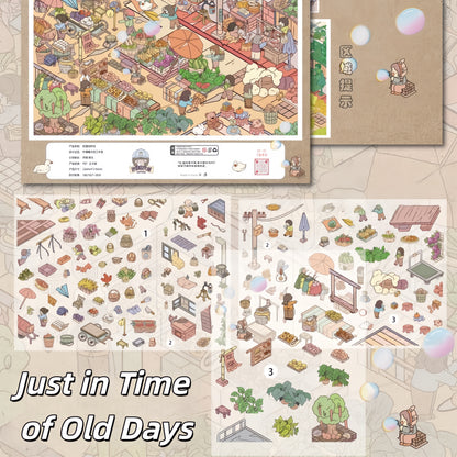 Childhood Tales 3D Sticker | 4 Cute Miniature Scenes