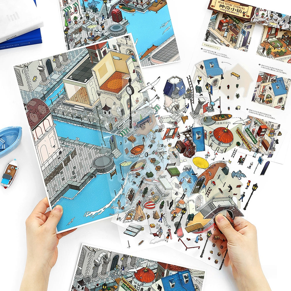 Floating Town 3D Sticker