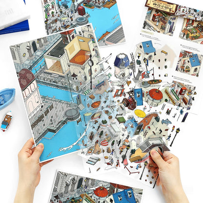 Floating Town 3D Sticker