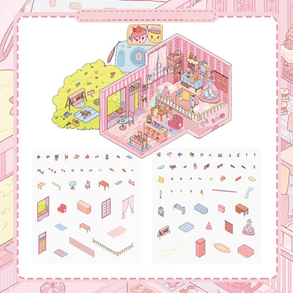 Retro Shop 3D Sticker | 3 Cute Miniature Scenes