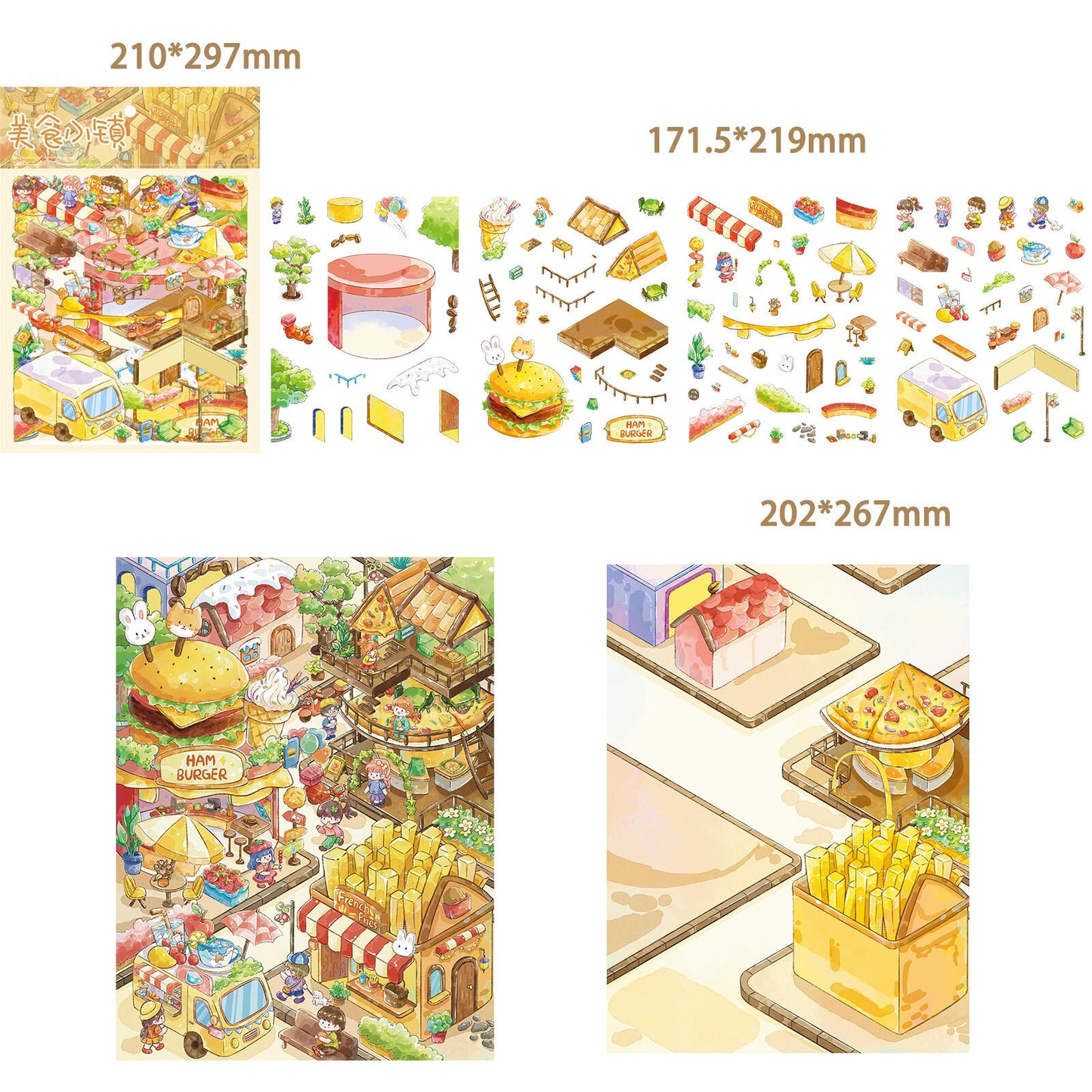 Gourmet Town 3D Sticker