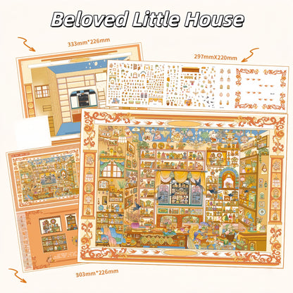 Gilded Dreams 3D Sticker | 4 Cute Miniature Scenes
