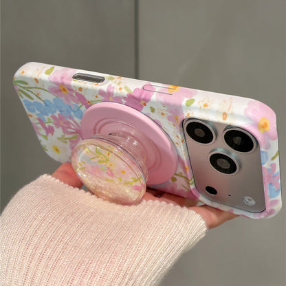 Flower Quicksand Magnetic Stand Acrylic Phone Case