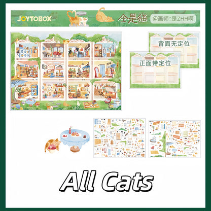 Joyful Life 3D Sticker | 4 Cute Miniature Scenes