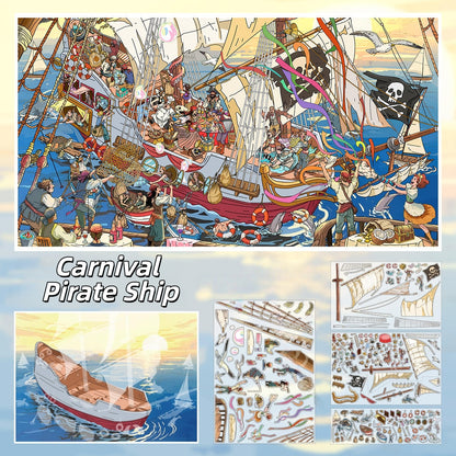 Gold-Rush Journey 3D Sticker | 2 Cute Miniature Scenes