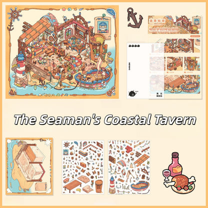 Warm Daily Life 3D Sticker | 7 Cute Miniature Scenes