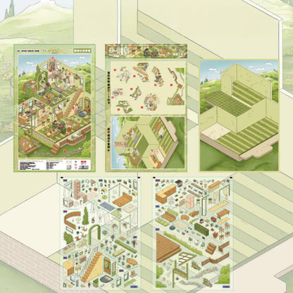 Dreamy Abode 3D Sticker | 2 Cute Miniature Scenes