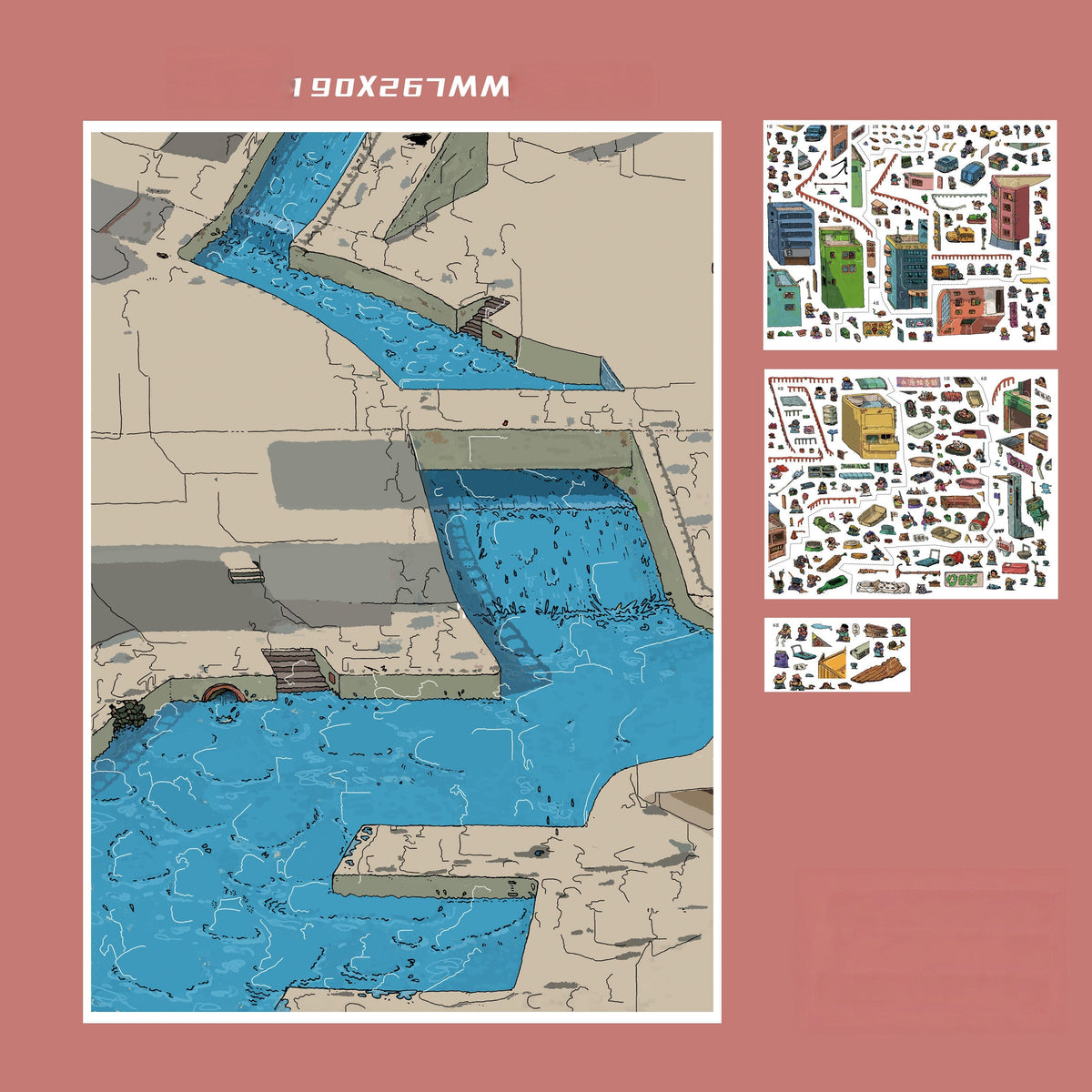 Odd Finds 3D Sticker | 2 Cute Miniature Scenes