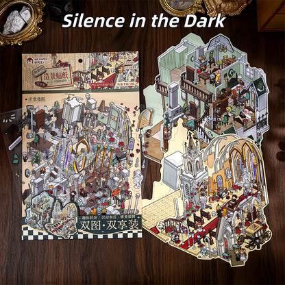 The Great Detective 3D Sticker | 4 Cute Miniature Scenes