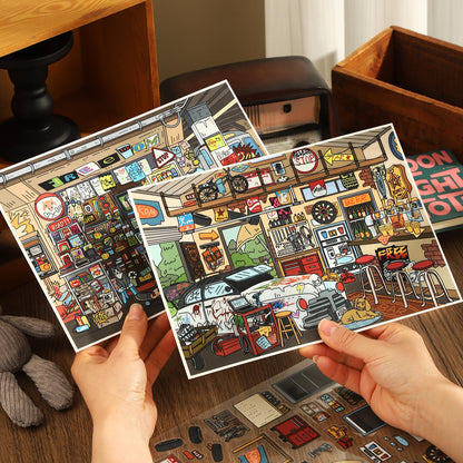 Doodle Series 3D Sticker | 3 Cute Miniature Scenes