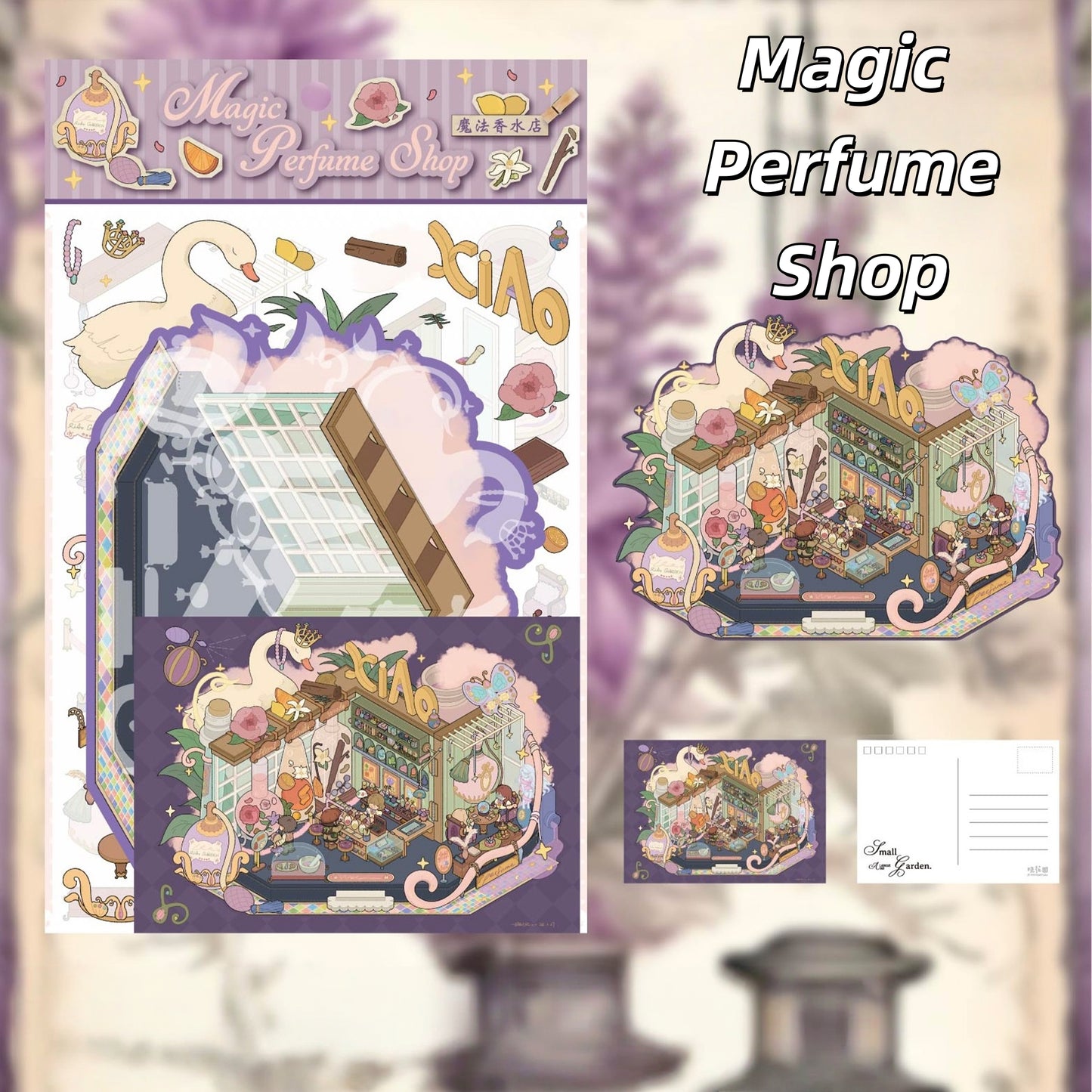 Romantic Ballad 3D Sticker | 4 Cute Miniature Scenes