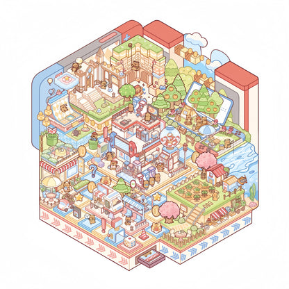 Capybara Shop 3D Sticker | 3 Cute Miniature Scene