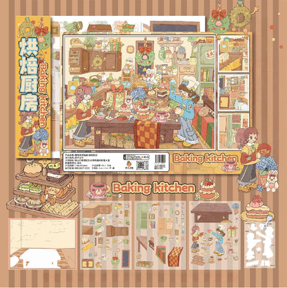 Leisure Daily 3D Sticker | 2 Cute Miniature Scenes