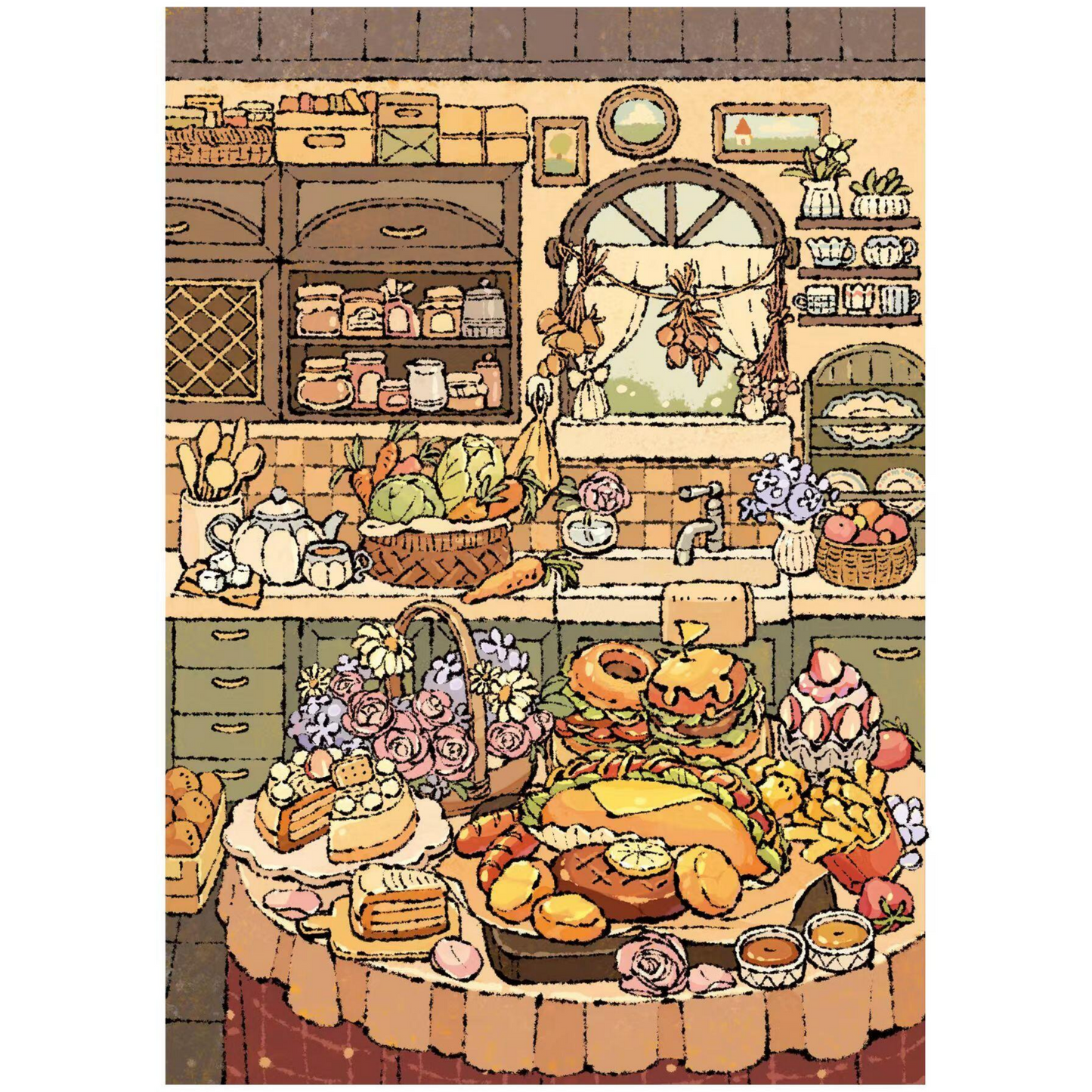 The Food Lovers Series 3D Sticker | 4 Cute Miniature Scenes
