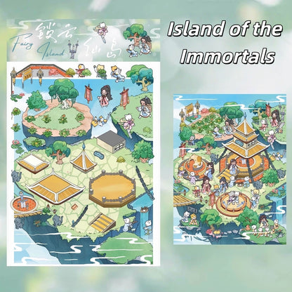 Fantasy Journey 3D Sticker | 4 Cute Miniature Scenes
