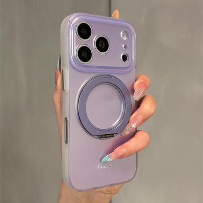 Matte Solid Color Rotating Stand Acrylic Phone Case