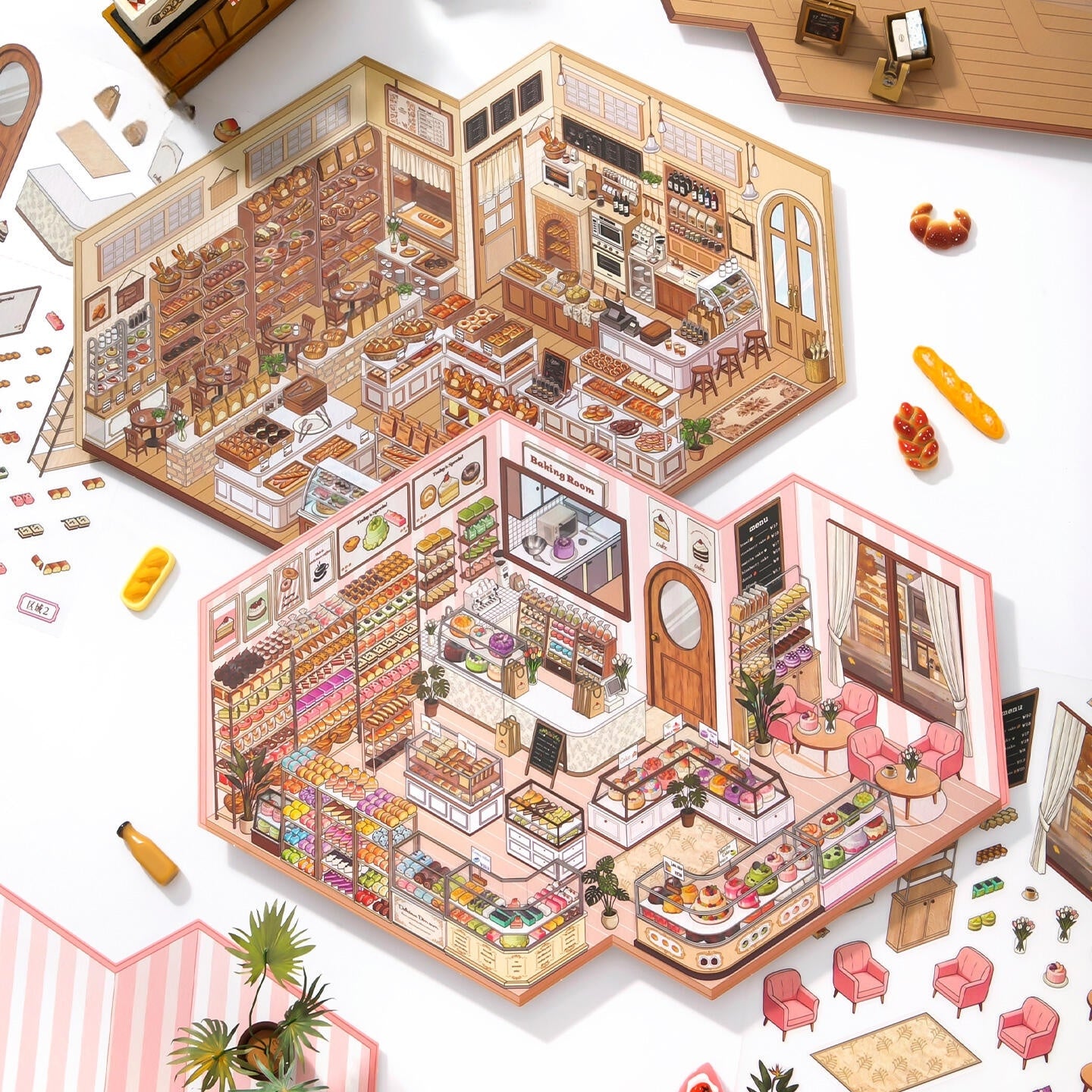 Sweet Time 3D Sticker | 2 Cute Miniature Scenes