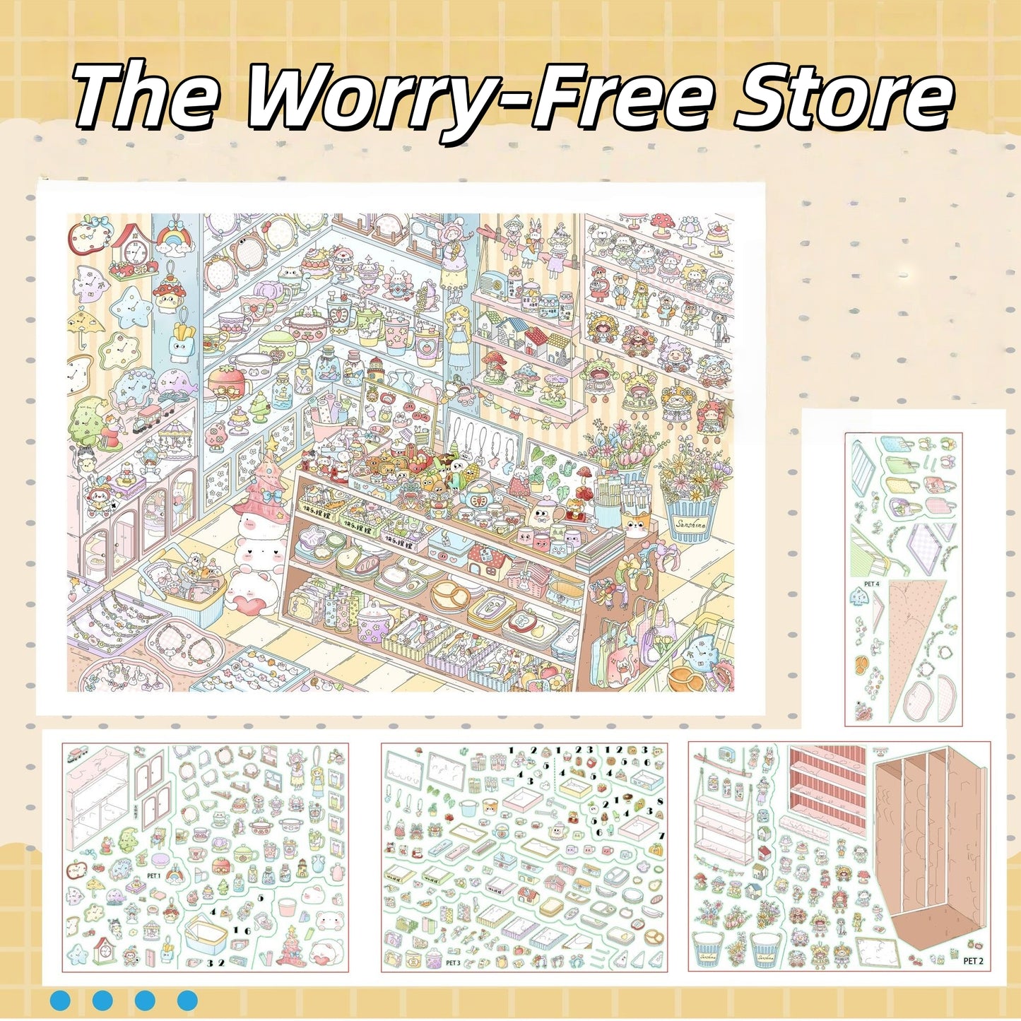 Love Pages 3D Sticker | 4 Cute Miniature Scenes