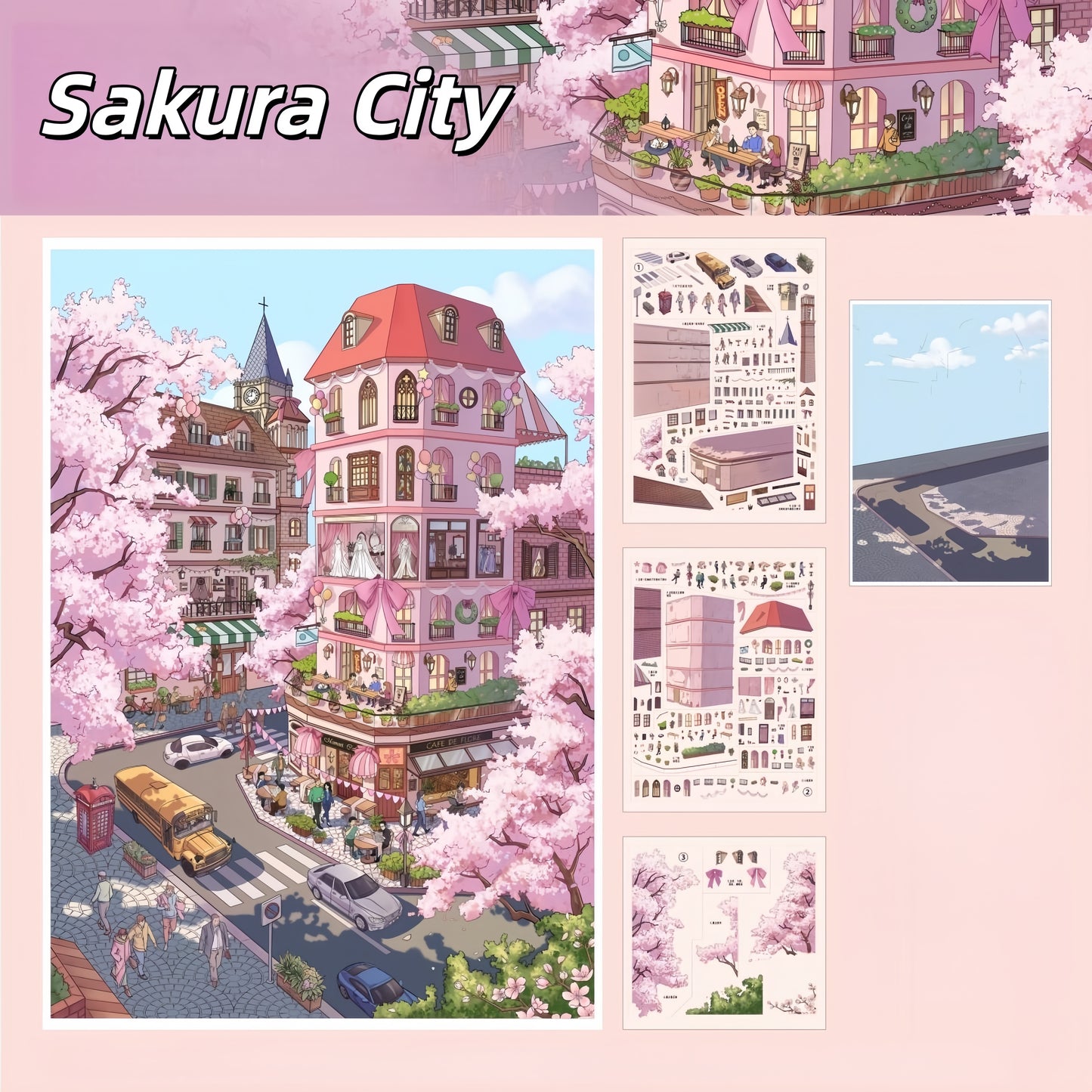 Small Worlds 3D Sticker | 4 Cute Miniature Scenes
