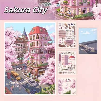 Small Worlds 3D Sticker | 4 Cute Miniature Scenes