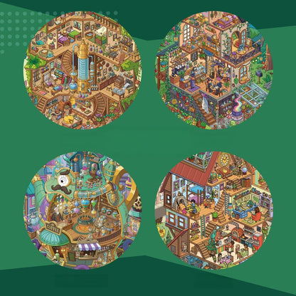 Homes of the Curious 3D Sticker | 4 Cute Miniature Scenes