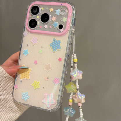 Dopamine Colorful Plaid Stars Acrylic Phone Case
