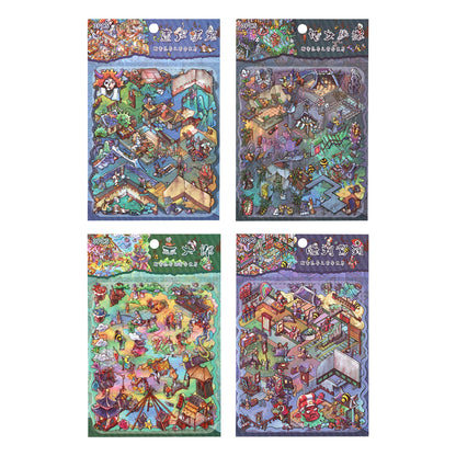 Strange Tales from a Chinese Studio 3D Sticker | 4 Cute Miniature Scenes