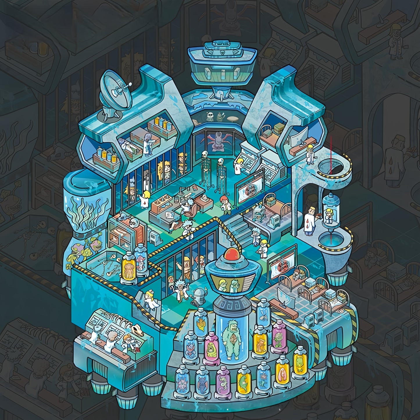 Micro Horror 3D Sticker | 4 Cute Miniature Scenes