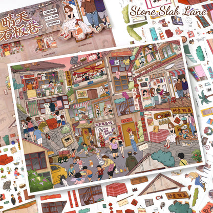 Evening Glow 3D Sticker | 2 Cute Miniature Scenes