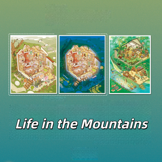 Life in the Mountains 3D Sticker | 2 Cute Miniature Scenes
