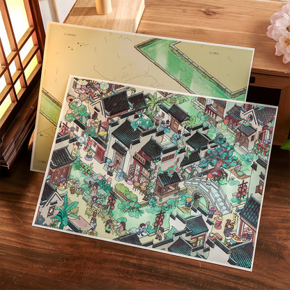 Ancient Yard 3D Sticker | 2 Cute Miniature Scenes