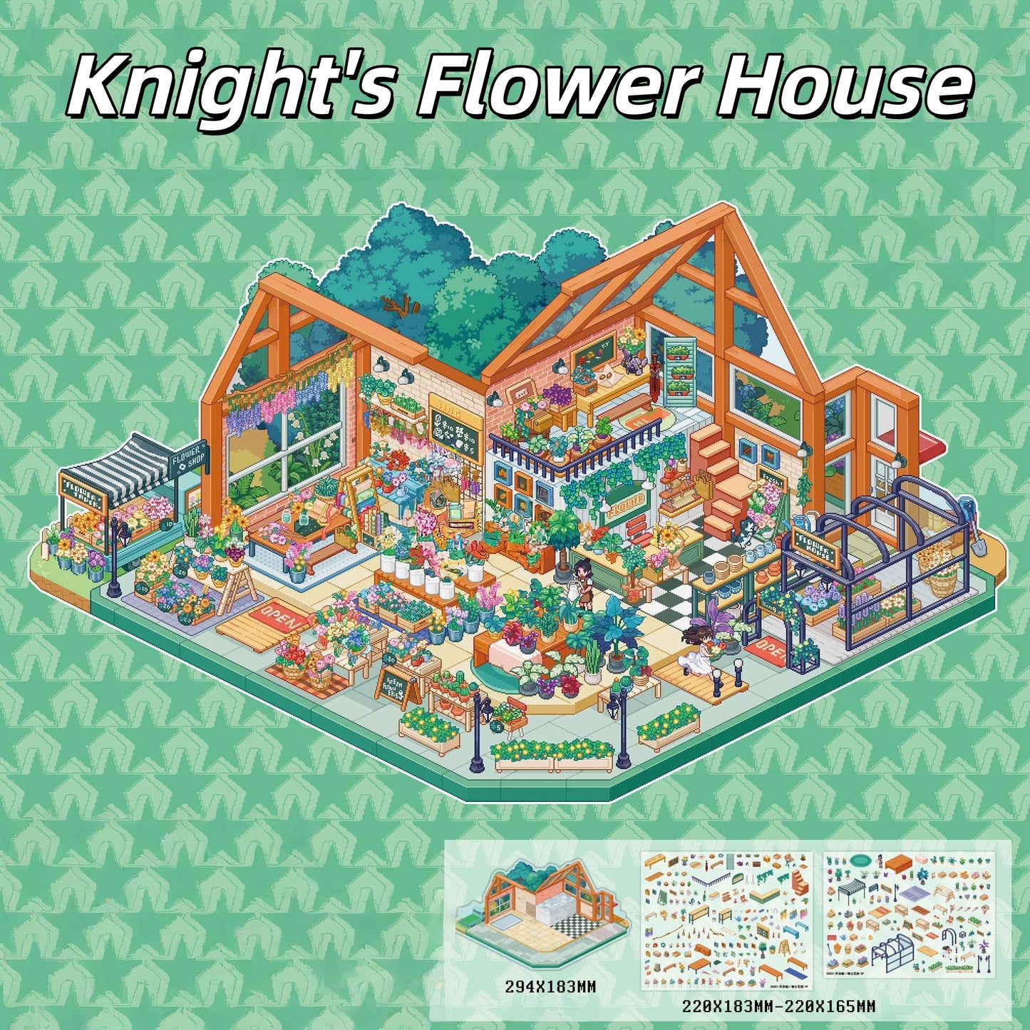 Pixel Shop 3D Sticker | 2 Cute Miniature Scenes