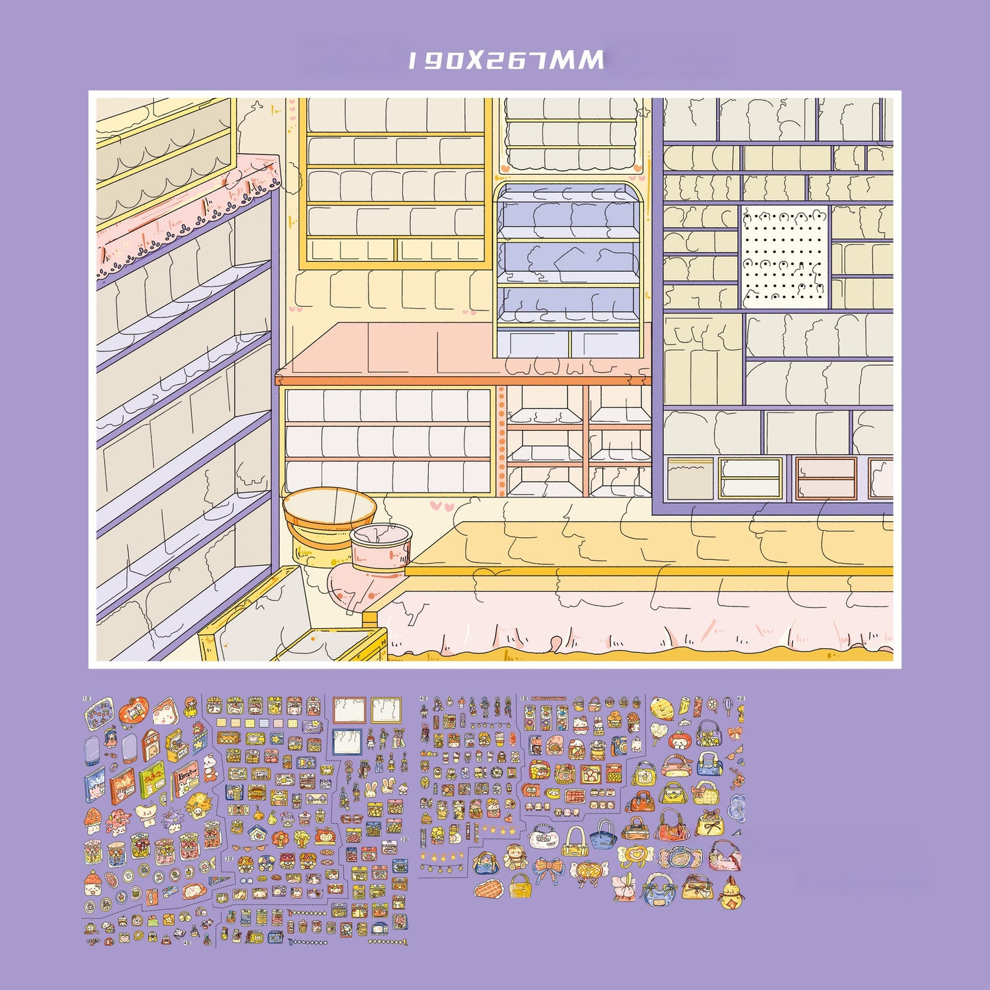 Warm Shop 3D Sticker | 2 Cute Miniature Scenes