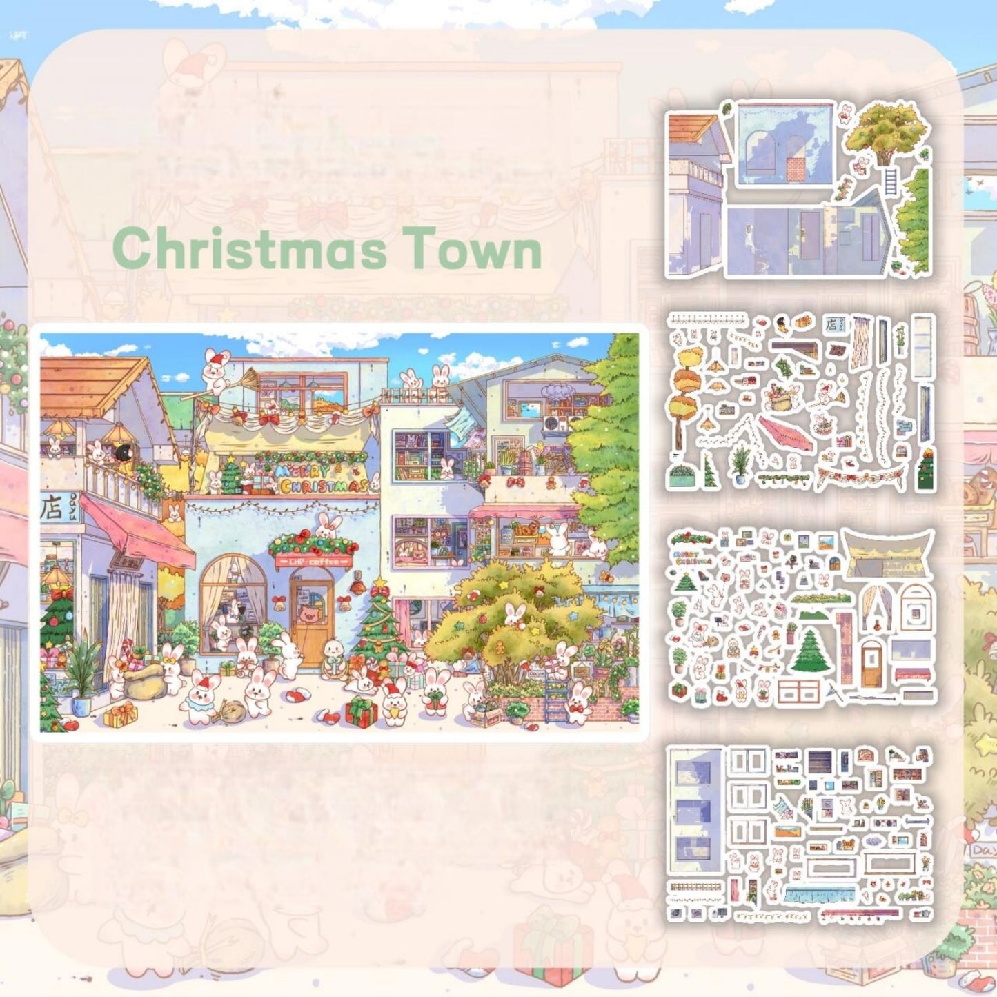 YuYu Town 3D Sticker | 3 Cute Miniature Scenes