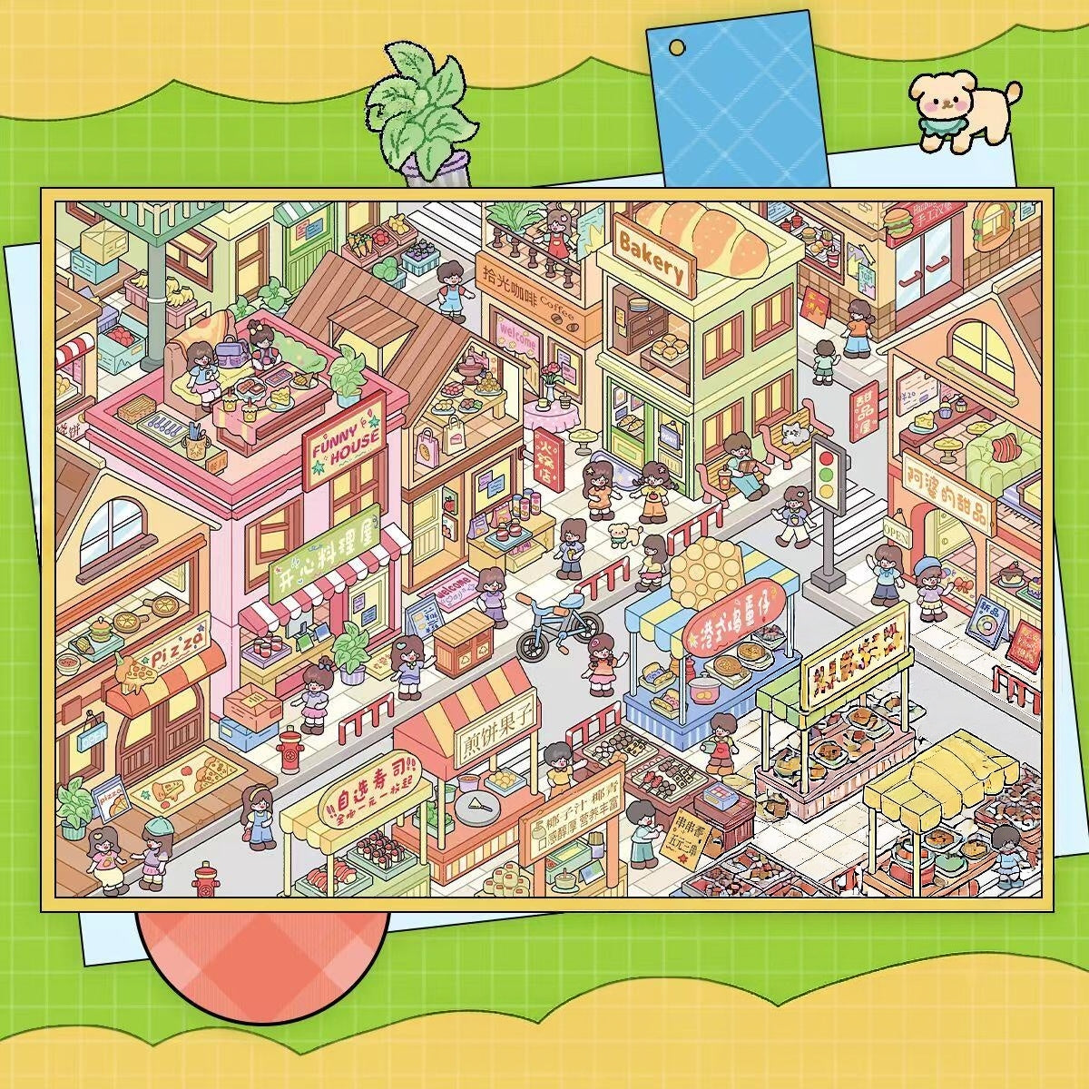 Streets of Flavor 3D Sticker | 5 Cute Miniature Scenes