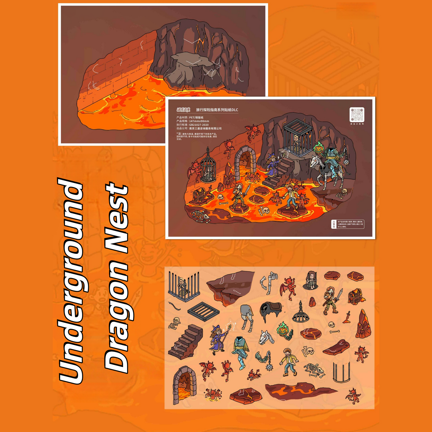 Travel & Adventure Guide 3D Sticker | 4 Cute Miniature Scenes