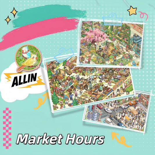 Market Hours 3D Sticker | 3 Cute Miniature Scenes