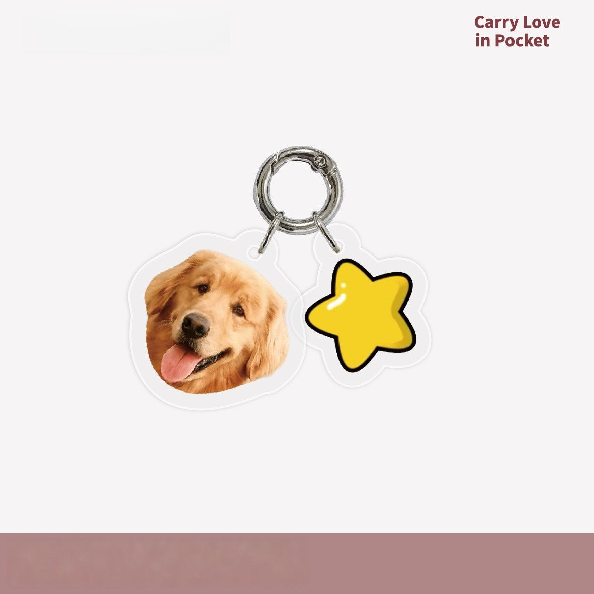 Custom Pet Photo Acrylic Bag Charm Keychain