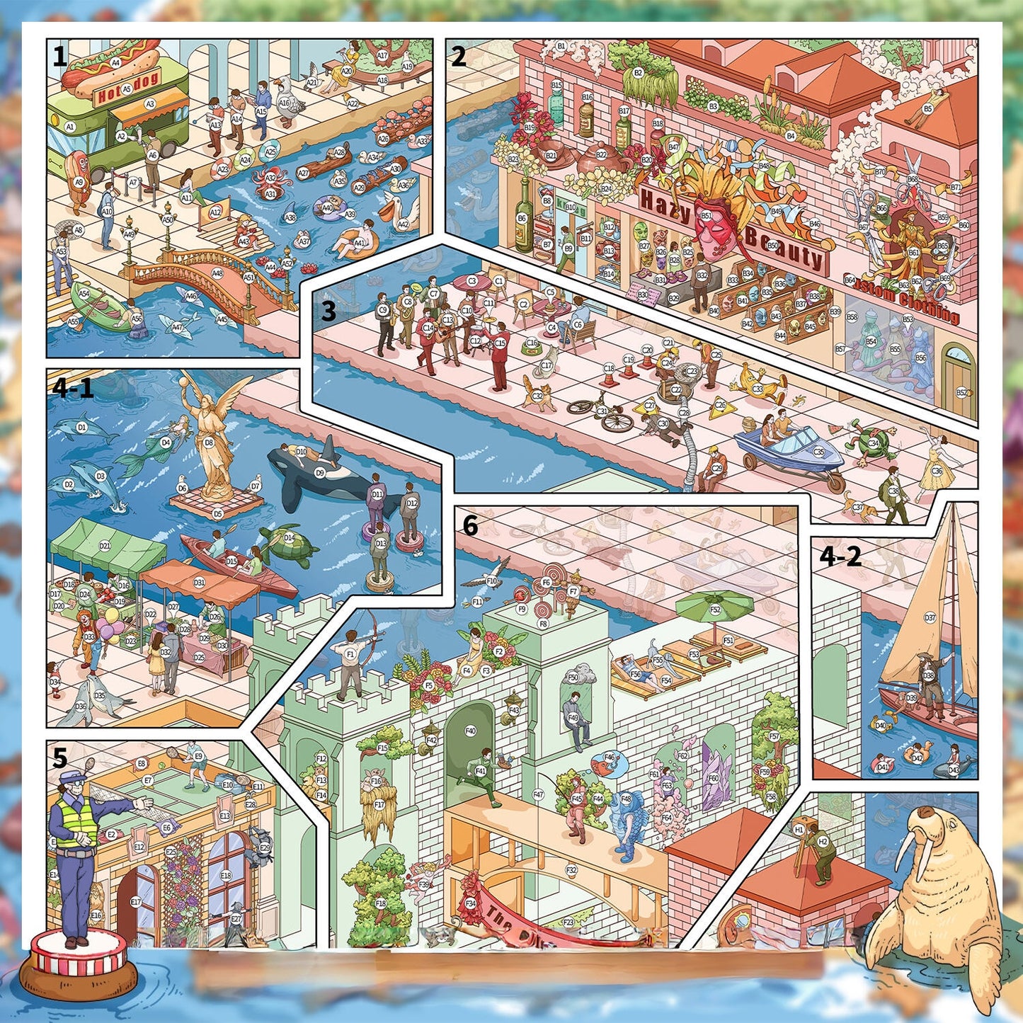 Holiday Spots 3D Sticker | 2 Cute Miniature Scenes