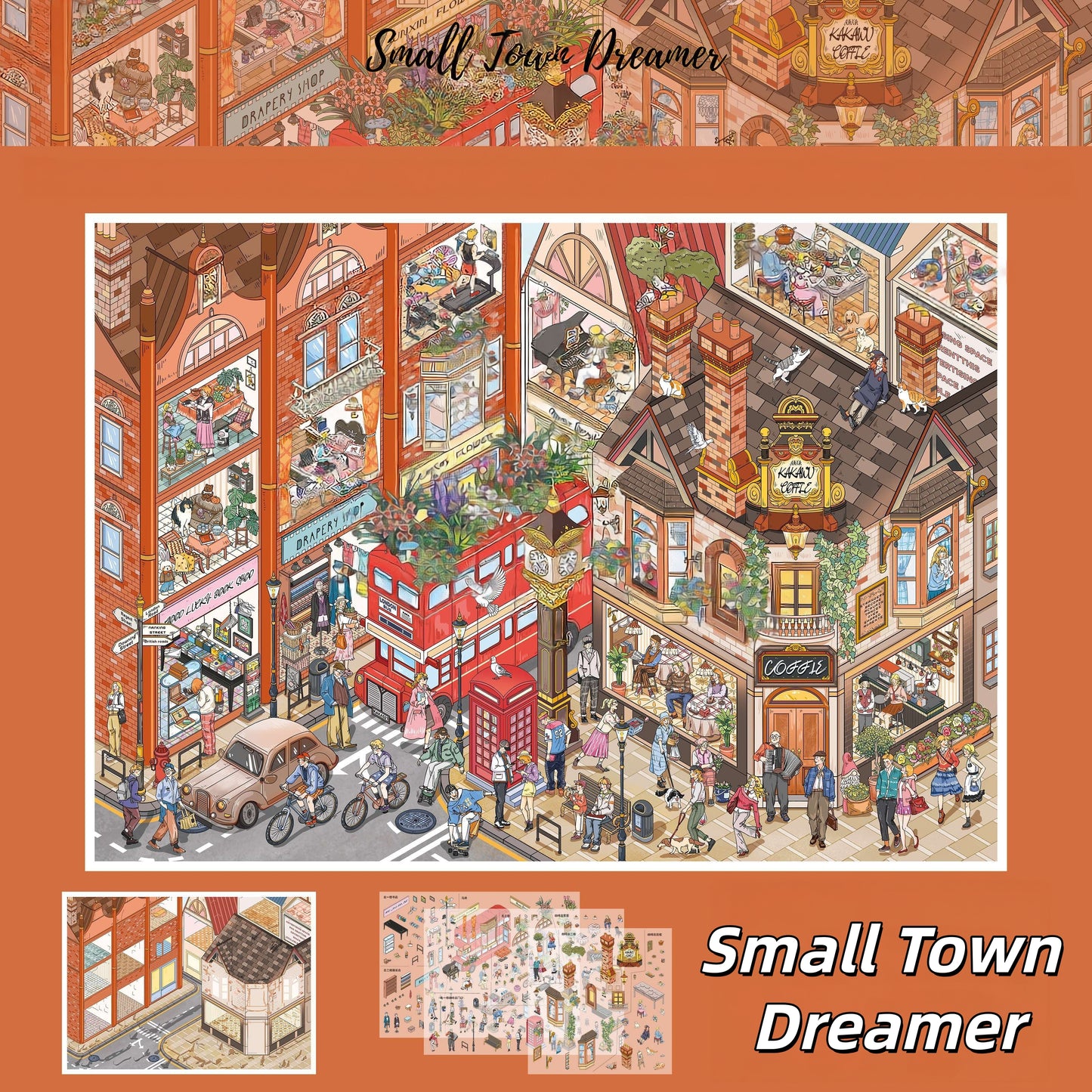 Dreamy Lanes 3D Sticker | 4 Cute Miniature Scenes