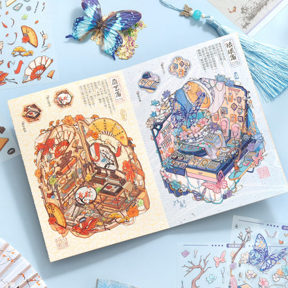 Cultural Heritage 3D Sticker | 4 Cute Miniature Scenes