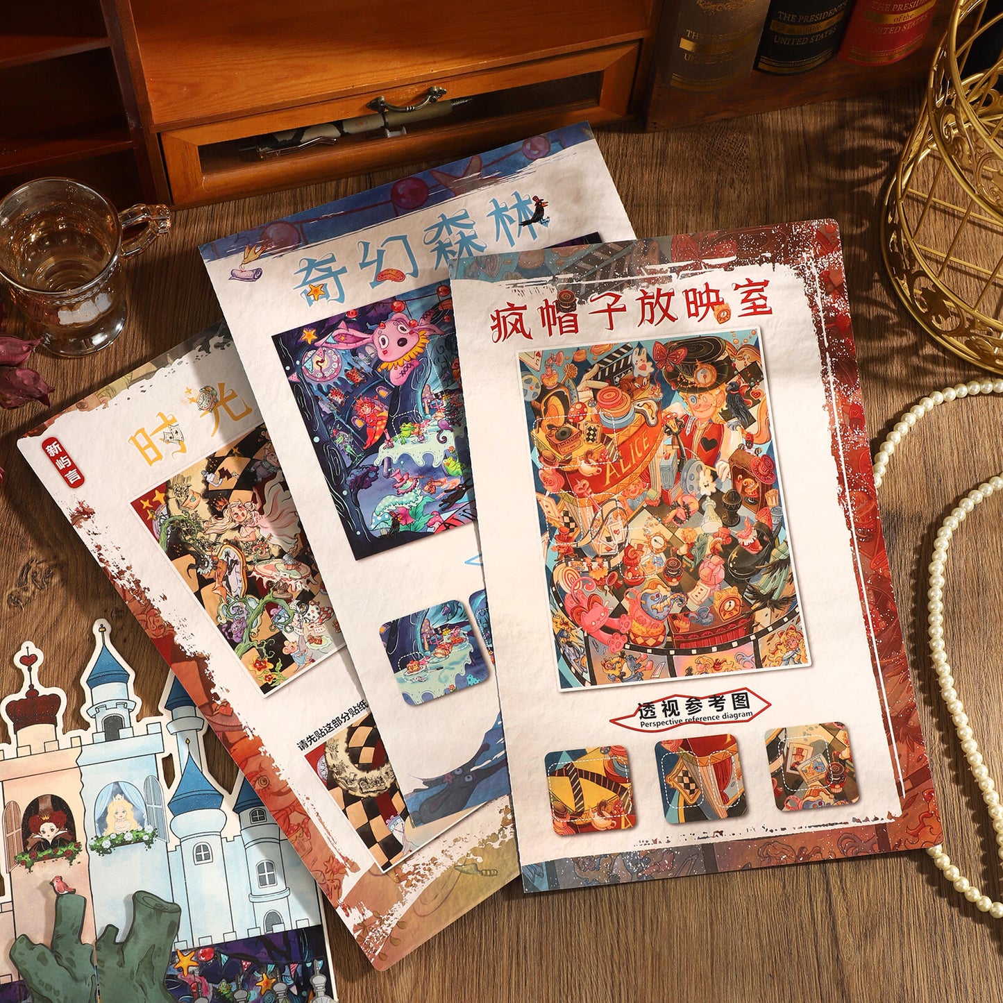 Alice's Adventure 3D Sticker | 3 Cute Miniature Scenes