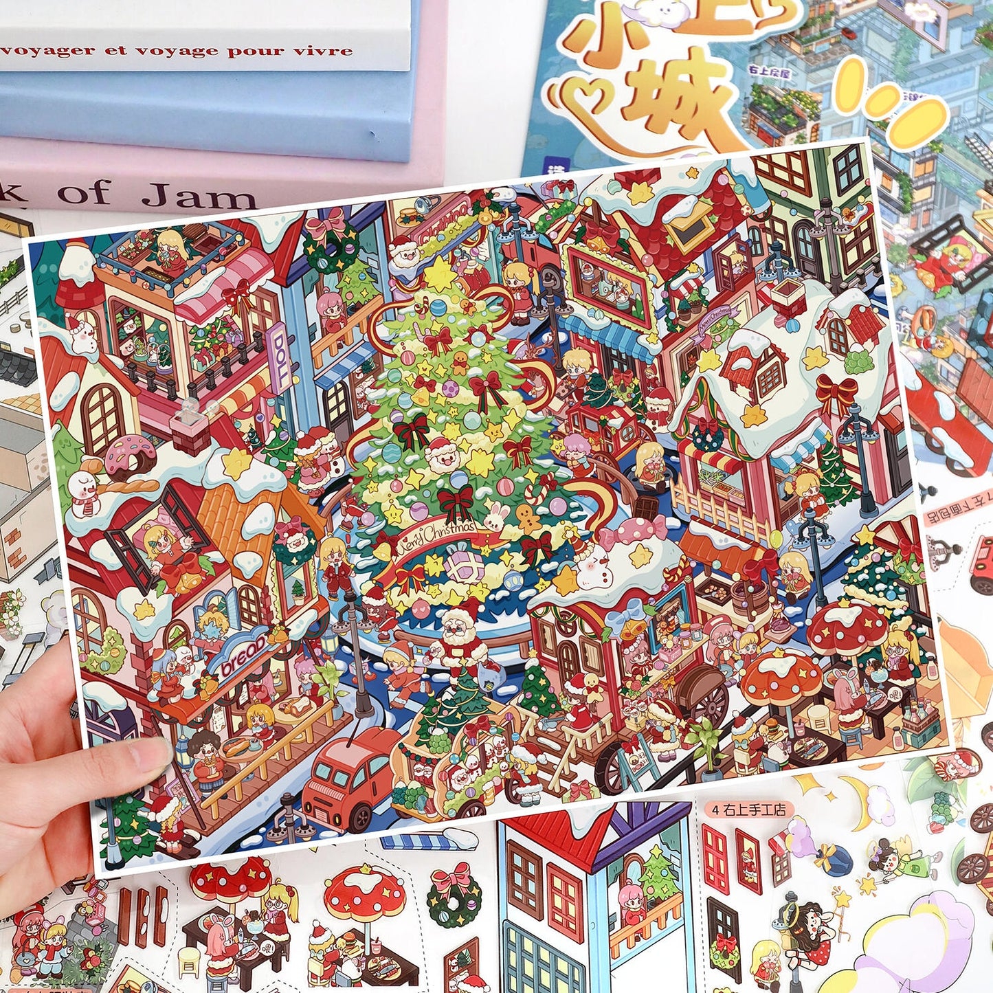 Busy Town 3D Sticker | 2 Cute Miniature Scenes