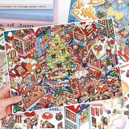 Busy Town 3D Sticker | 2 Cute Miniature Scenes